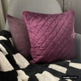 thumbnail image 4 of The HomeCentric Toss Pillow Cover Decorative Purple Pack of 2 16"x16" (40x40 cm) Pillow Cover&nbsp;For Sofa Velvet Quilted & Geometric Pillowcase&nbsp;With Zipper Solid Modern - Purple Soul, 4 of 10