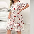 thumbnail image 4 of Censtreet Plus Size Sleepshirts Women's Nightshirt Soft Nightgowns for Women Short Sleeve dress Sleepwear, 4 of 5