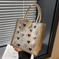 thumbnail image 1 of Bolso de mano de lona con diseño moderno y moderno para estudiantes, lonchera de mano para verano, bolsa para el almuerzo, bolsa para guardar cosméticos, 1 of 6