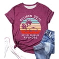 thumbnail image 3 of Trendfront Womens Retirement Graphic T Shirts Crewneck Short Sleeve Retired 2026 Not My Problem Anymore Vintage Sunset Graphic Casual Tee Tops, 3 of 3