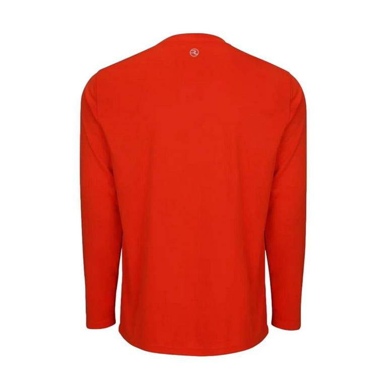 Reel Life Men's Jax Beach Long Sleeve UV Shirt in Orange Size