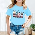 thumbnail image 3 of LRen Girls T Shirts Short Sleeve Crewneck Tee Tops Kids Summer Soft School Uniforms T-Shirts Preppy Back To School Clothes for Girls, 3 of 6