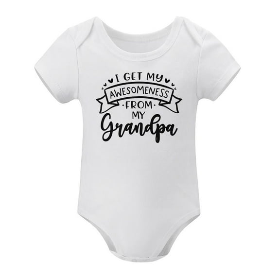 I Get My Awesomeness From My Grandpa - Baby Clothes - Funny Newborn Bodysuit Outfits for Boys And Girls White-style-1 6months