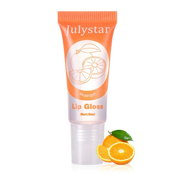TQEHS Aceite labial con sabor a fruta y vitamina E, gelatina de melocotón, hidratante, brillo labial, base de maquillaje transparente de larga duración, hidratación labial duradera J7M9