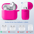 thumbnail image 2 of Comvin Compatible with Apple Airpods 4 Case Cover with Cleaner Kit, Soft Full Protective Silicone Case for AirPods 4 with Keychain for Women, RosePink, 2 of 7
