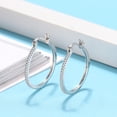 thumbnail image 4 of Hoop Earrings for Women Sterling Silver Clear Cubic Zirconia Ginger Lyne Collection, 4 of 6