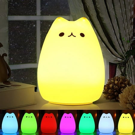 

Night light baby - silicone night light cat with remote control - nursing light dimmable - rechargeable baby sleeping aid