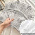 thumbnail image 4 of Twin Sze Fitted Sheet Set - Polka Dot 2 Piece Bedding Sets 16" Deep Pocket Fitted Sheet with 1 Pillowcase, Grey Modern Geometric Vintage Spots Brushed Microfiber Hotel Luxury Bed Sheets, 4 of 9