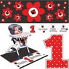 creative converting ladybug fancy party supplies pack including highchair kit, candle, and banner.