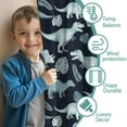 thumbnail image 3 of Blackout Kids Curtains,DarkBlue Cartoon Dinosaurs Leaves Pattern Childrens Insulated Curtains Set Of 2,Bedroom Essentials,Toddler Room Decor 42"x54", 3 of 5
