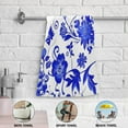 thumbnail image 6 of Blue Wild Flowers Leaves Hand Towel Absorbent Bath Towels for Bathroom Sports Gym 28" x 14" Set of 2, 6 of 8
