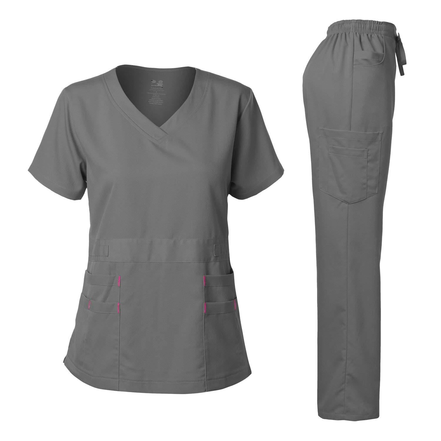 Dagacci Medical Uniform Women's Scrubs Set Stretch Ultra Soft Top and