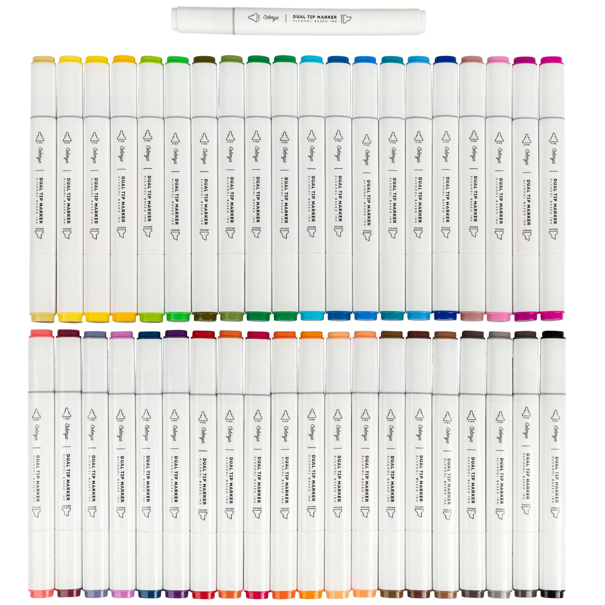 Colorya 40 Art Markers for Artists- Alcohol Markers with Dual-Tip