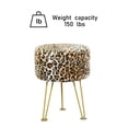 thumbnail image 7 of Home Soft Things Faux Fur Stool - Leopard - Gold Leg - 13x13x17", 7 of 7