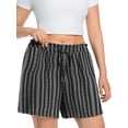 thumbnail image 5 of Cueply Women's Plus Size Shorts Casual Elastic Waist Ruffle Belted Shorts Adjustable Tie Knot Short for Women with Pockets, 5 of 9