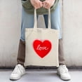 thumbnail image 2 of Stylish Canvas Tote Bag with Large Red Heart Design Gradient Effect and ' Love ' in Cursive - Perfect for Shopping and Travel, 2 of 4