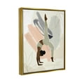thumbnail image 3 of Stupell Industries Stretching Yoga Pose Strength Text Floral Border Metallic Gold Framed Floating Canvas Wall Art, 16x20, by Victoria Barnes, 3 of 6