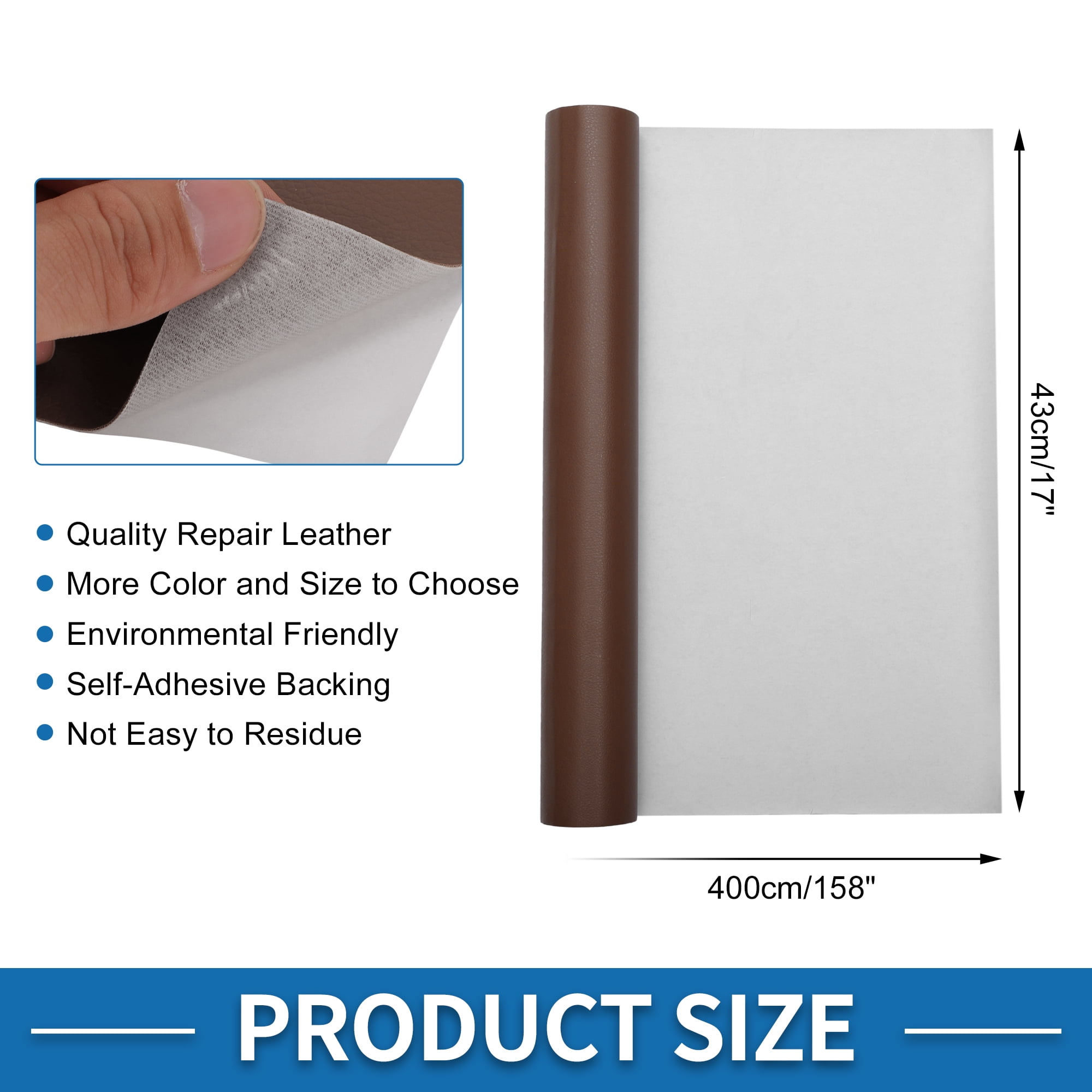 Unique Bargains Self Adhesive Leather Repair Patch Strong Stickiness Leather Repair Tape Leather 1 Pcs Brown 17" x 158"