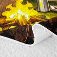 thumbnail image 5 of Manfei Cartoon Camping Bear Bed Spread Queen 3pcs,Jungle Adventure Queen Coverlet Set,Dark Green Brown,1 Quilt and 2 Pillowcases, 5 of 7