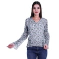 thumbnail image 4 of Moomaya Kurta Col Kurta Dentelle Détails Imprimé Manches Longues Tunique, 4 of 5