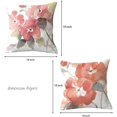 thumbnail image 2 of Watercolor Floral Leaves Abstract Plant Print Throw Pillows Modern Art Decoration Square Cushion Case Family Sofa Living Room Outdoor Decor Pillow Case 18x18 Inch Set of 2 (red), 2 of 6