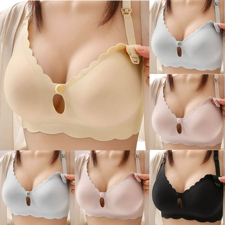 New Arrivals Nexjvus Nursing Bras for Breastfeeding Removable Strap Wirefree Front Open Front Open Button Maternity Bra Fashion Bra Size S-XL