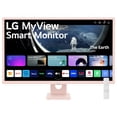 thumbnail image 1 of LG 32SR50F-P MyView Smart Monitor Pantalla IPS FHD (1920x1080) de 32 pulgadas, webOS 23, HDR 10, 2 parlantes incorporados, AirPlay 2, Screen Share, Bluetooth, aplicación ThinQ, control remoto, rosa, 1 of 5