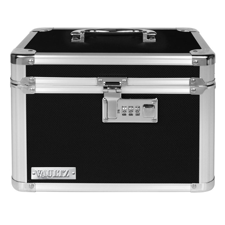 2 pack) Vaultz Combo Lock Storage Box, Black, Medium Density