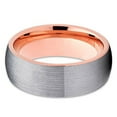 thumbnail image 2 of Silver Tungsten Wedding Band Rose Gold Tungsten Gray Brushed Tungsten 8mm Dome Tungsten Men Women Comfort Fit, 2 of 3