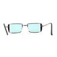 thumbnail image 4 of SA106 Mens Rimless Luxury Square Rectangle Ornate Metal Rim Sunglasses Gold Green, 4 of 4