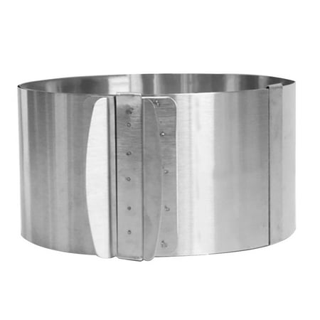 

ABIDE Stainless Steel Cake Mold Adjustable Round Non-layered Mousse Ring Mould Dessert Bakeware with Scale 6-12 Inches