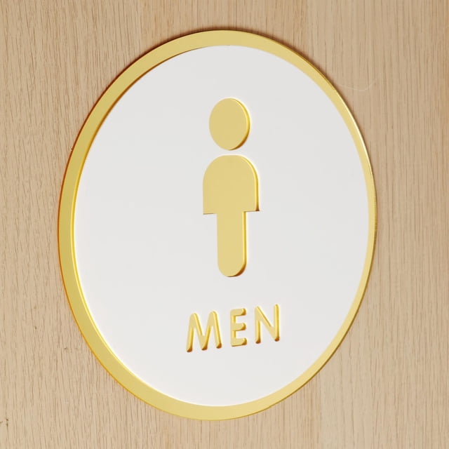 Letrero de baño de 20cm, placa acrílica para baño, decoración de señalización para puerta, arte de pared para baño, redondo, para negocios, oficina, Estilo B BLESIY Signo de baño