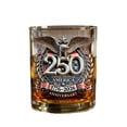 thumbnail image 2 of 250th Anniversary Whiskey Glass – Eagle & Stars Tumbler,Heavy Base Clear Glass,Collectible Gift for Men Women, 2 of 6