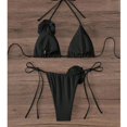 thumbnail image 3 of Traje baño sexy sin espalda para mujer Trajes baño color sólido Traje baño piezas, 3 of 5