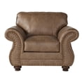 thumbnail image 2 of Leinster Faux Leather Arm Chair and Ottoman in Jetson Ginger, 2 of 9