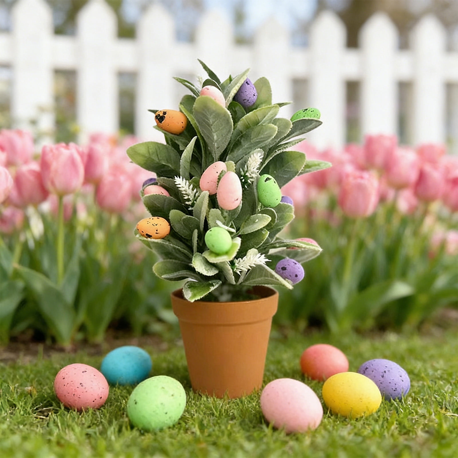 Easter Egg Centerpiece Decor, Spring Holiday Table Arrangement with Durable Foam Eggs for Indoor Festive Decorations