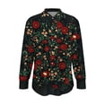 thumbnail image 4 of Uootdi Blouses for Women Dressy Casual Long Sleeve Collared Tie Dye Print Button Front Relaxed Fit Creative Office Outfit Gift, 4 of 5
