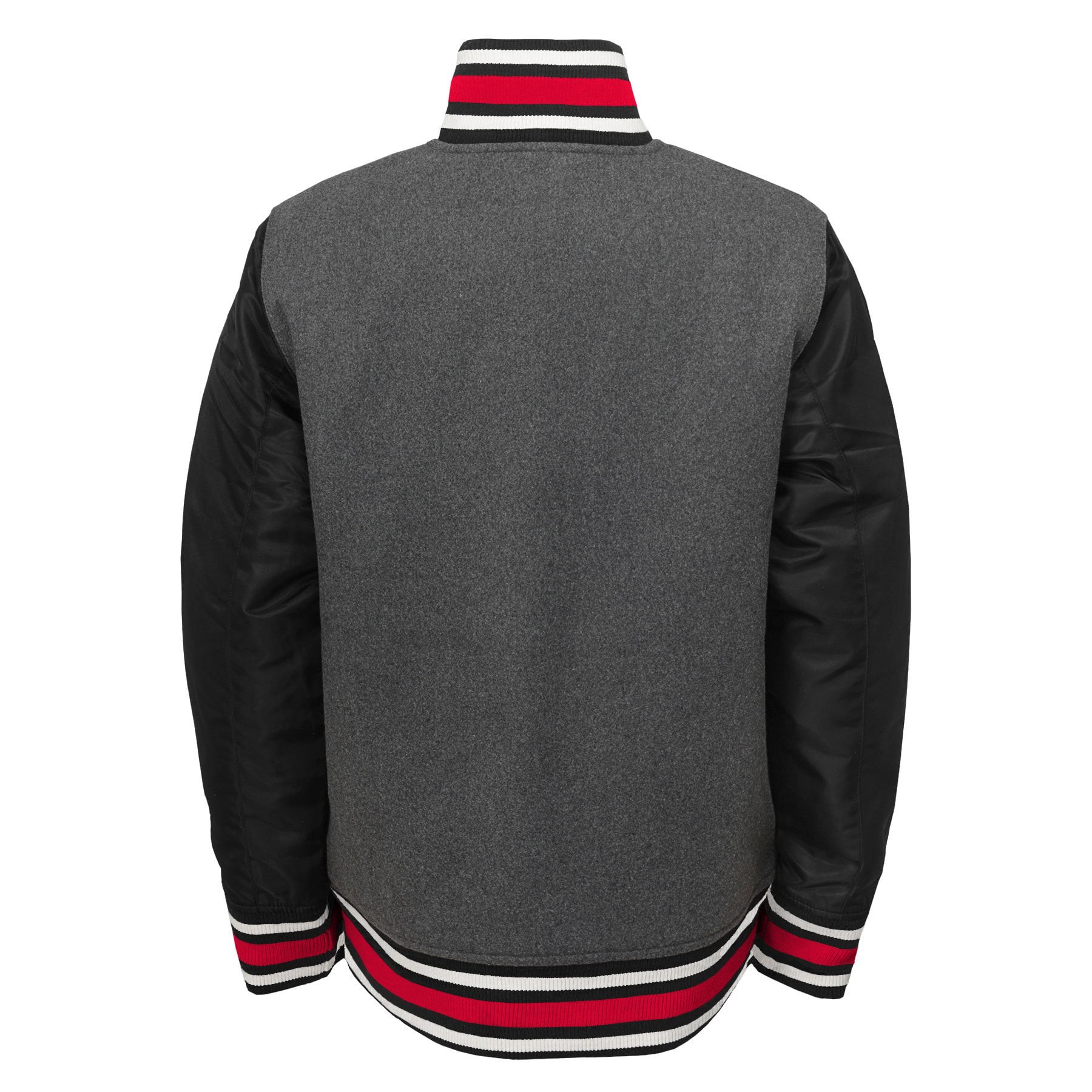 Outerstuff Youth Chicago Blackhawks Letterman Full Snap Varsity Jacket Grey