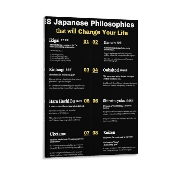 8 Japanese Techniques to Overcome Laziness Canvas Wall Art Posters For Room Aesthetic And Decor Poster For Bedroom Living Room Bathroom Kitchen Office Decor