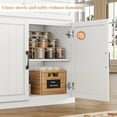 thumbnail image 4 of Hiphuta 63"Extended Wide Large Buffet Cabinet with 2 Drawers, Modern Coffee Bar Sideboard with Dusty-proof Base for Living Room and Entryway, White, 4 of 7