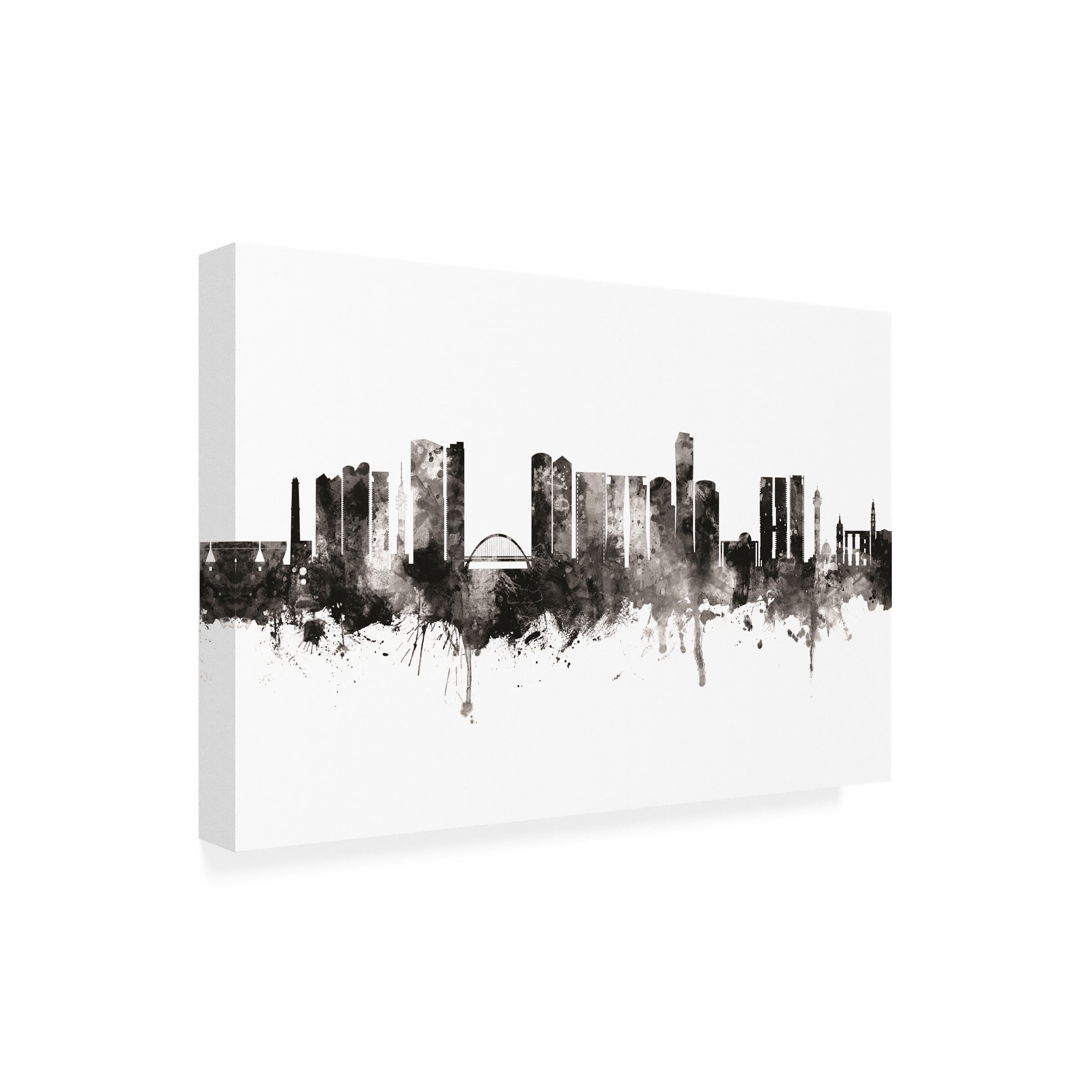 Michael Tompsett 'Tel Aviv Israel Skyline Black White' Canvas Art