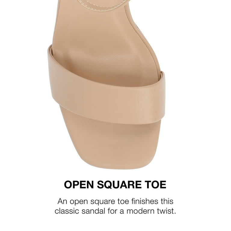 Journee Collection Women s Valenncia SuperNatural Shades Tru Comfort Foam Narrow Width Open Square Toe Ankle Strap Sandals Walmart