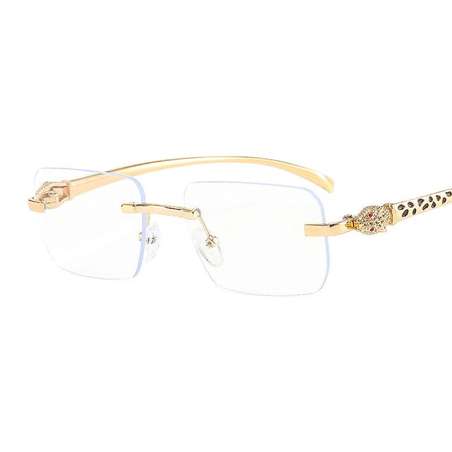 Sunglasses Colorful Leopard Head Decorative Frameless Small Square Sunglasses Retro Trend Personalized Sunglasses