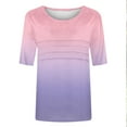 thumbnail image 4 of Sexlip Womens Short Sleeve Ombre Crew Neck T Shirt Breathable Fabric Lightweight Design Casual Silhouette for Vacation Looks Pink XXL, 4 of 7