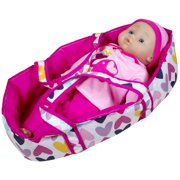 Lissi: 16 Talking Baby Doll Sylvie - Pink & Elephant Outfit, Matching Hat, 6 Interactive Sounds, Bassinet, Care Accessories, Roleplay Toy, Kids 3+