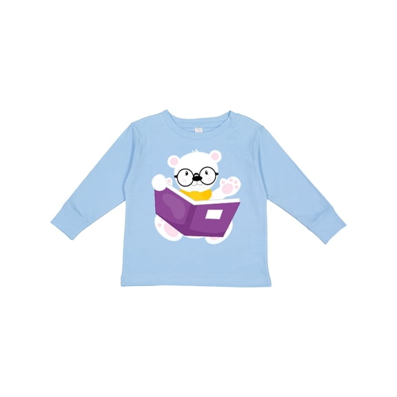 Inktastic Bear Going to School, Polar Bear, Cute Bear, Books Boys or Girls Long Sleeve Toddler T-Shirt