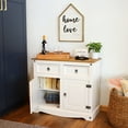 thumbnail image 5 of Sunnydaze 36" Solid Pine Kitchen Sideboard Cabinet with 2 Doors 2 Drawers, White, 5 of 13
