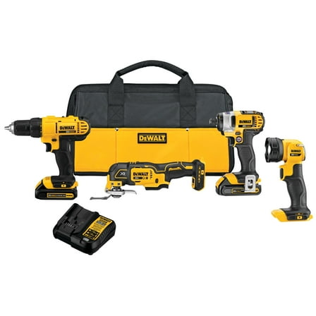 DEWALT 20V MAX Power Tool Combo Kit, 4-Tool Cordless Power Tool Set with 2 Batteries and Charger (DCK444C2) C55