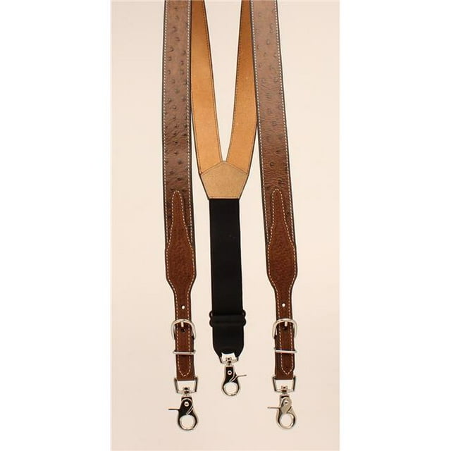 Nocona N8513208-X Octrich Print Gallus, Tan - Extra Large