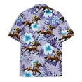 thumbnail image 3 of Floral Horse Racing Hawaiian Shirts For Men Tropical Aloha Horse Mens Hawaiian Shirts Short Sleeve Button Down Shirt Men, 3 of 7